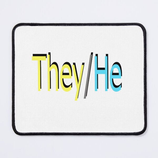 Item preview, They/He yellow blue designed and sold by ChicknDoodlSoup.