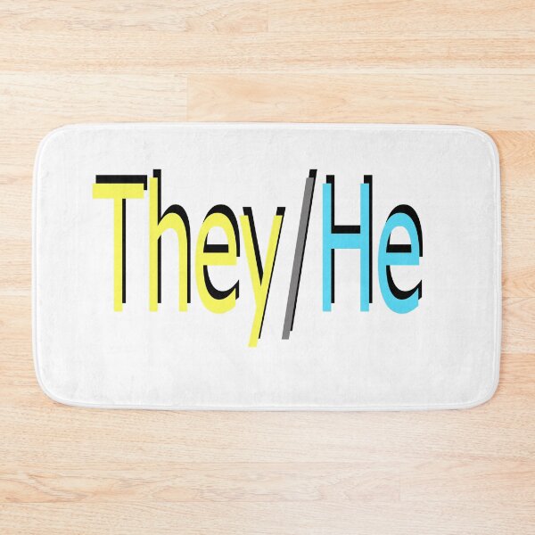 Item preview, They/He yellow blue designed and sold by ChicknDoodlSoup.