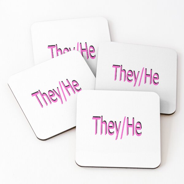 Item preview, They/He pink designed and sold by ChicknDoodlSoup.