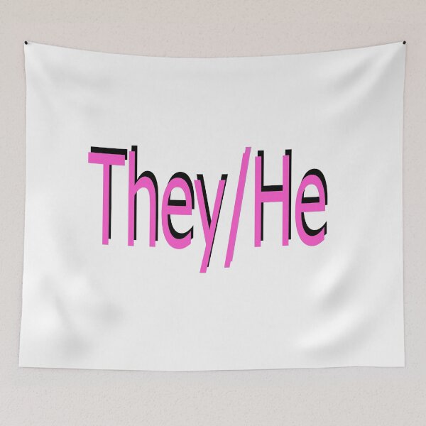 Item preview, They/He pink designed and sold by ChicknDoodlSoup.