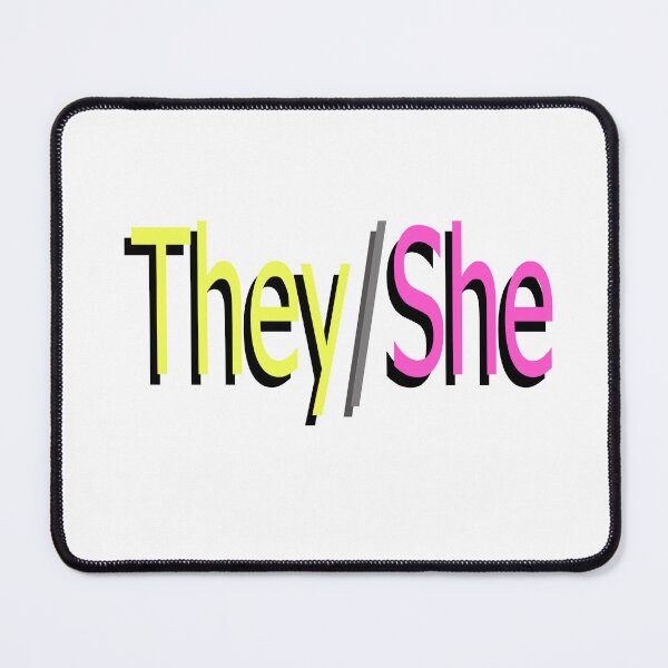 Item preview, They/She yellow pink designed and sold by ChicknDoodlSoup.