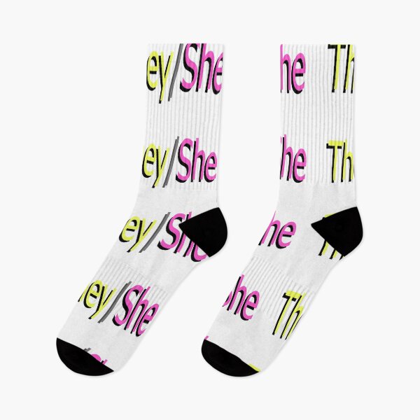 Item preview, They/She yellow pink designed and sold by ChicknDoodlSoup.
