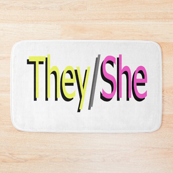 Item preview, They/She yellow pink designed and sold by ChicknDoodlSoup.