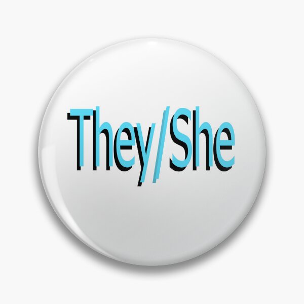 Item preview, They/She blue designed and sold by ChicknDoodlSoup.