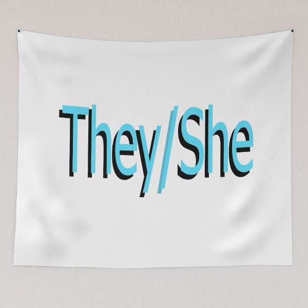 Item preview, They/She blue designed and sold by ChicknDoodlSoup.
