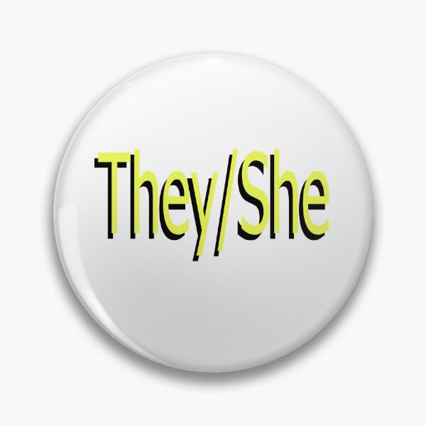 Item preview, They/She yellow designed and sold by ChicknDoodlSoup.