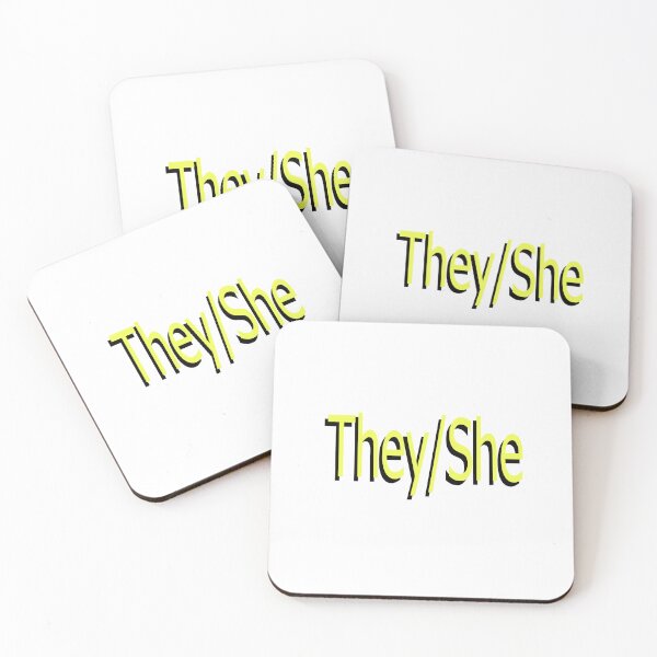 Item preview, They/She yellow designed and sold by ChicknDoodlSoup.