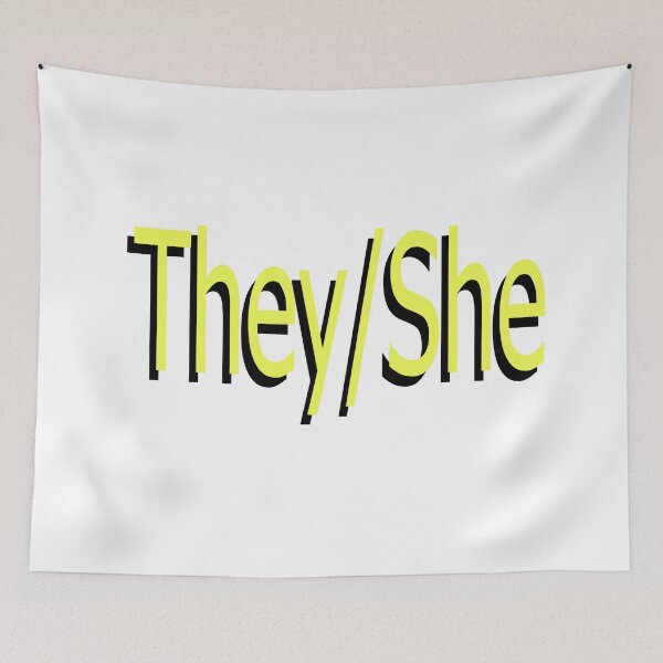 Item preview, They/She yellow designed and sold by ChicknDoodlSoup.