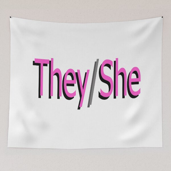 Item preview, They/She pink designed and sold by ChicknDoodlSoup.