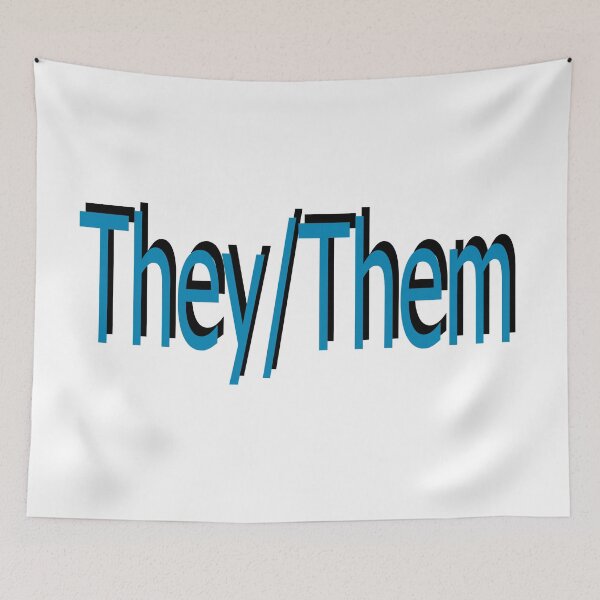 Item preview, They/Them blue designed and sold by ChicknDoodlSoup.