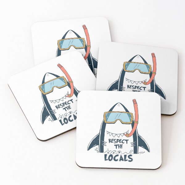 Item preview, Respect The Locals Shark Shirt, Shark designed and sold by graphic-genie.