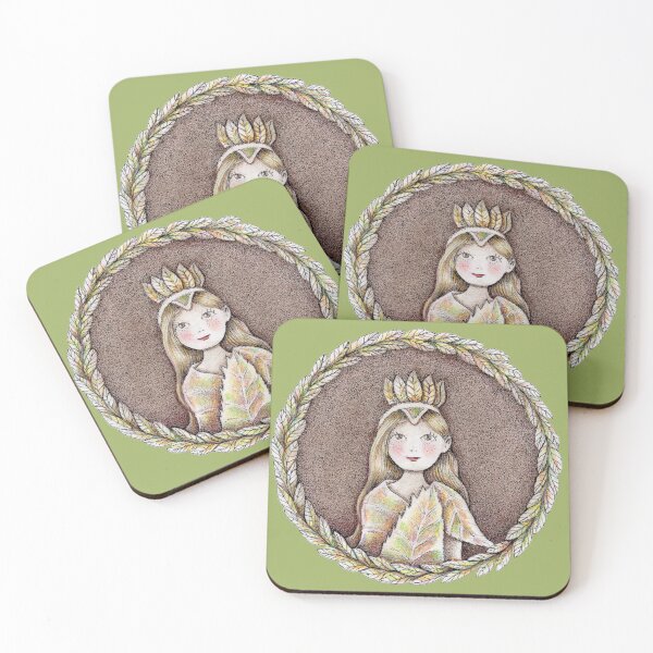 Item preview, beautiful autumn fairy, coaster designed and sold by trudette.