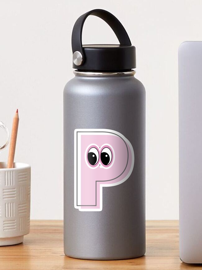 Pink letter P with eyes Sticker for Sale by Anita Strifler