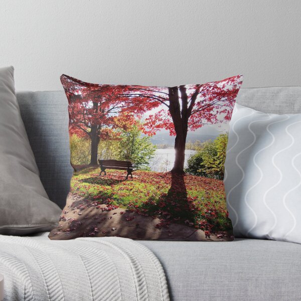 Bench With A View II Throw Pillow