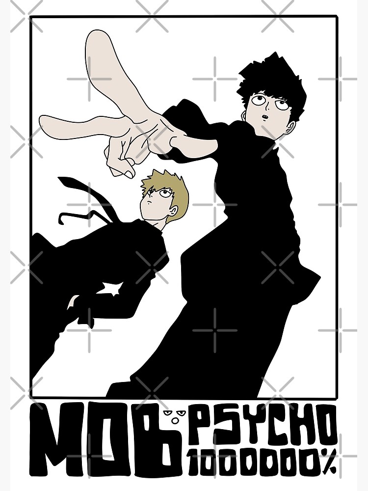 Mob Psycho 100 Anime Kageyama Shigeo And Reigen Arataka Cool Pose White Poster By