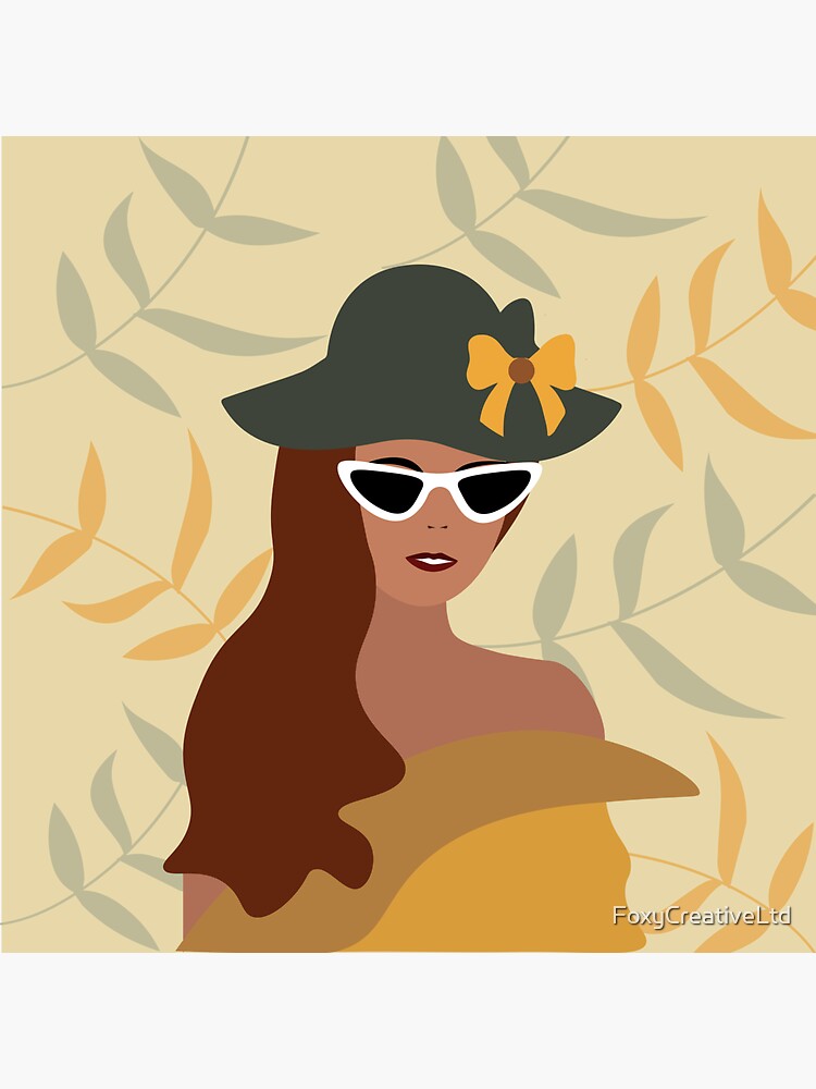 Thumbnail 3 of 3, Sticker, Beautiful Woman in Yellow Dress – Art Print Illustration designed and sold by FoxyCreativeLtd.