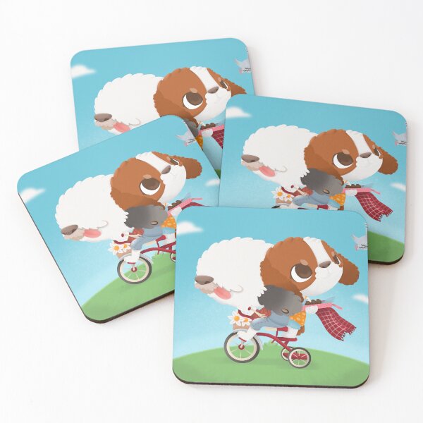 Item preview, Cute dog valentine's day - Cavalier King Charles and Spaniel Old English Sheepdog designed and sold by Grumpy Sloth.