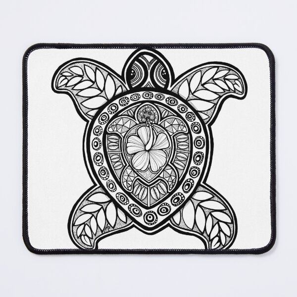 Item preview, Pasifika Turtle - black & white designed and sold by AprilAppleArt.