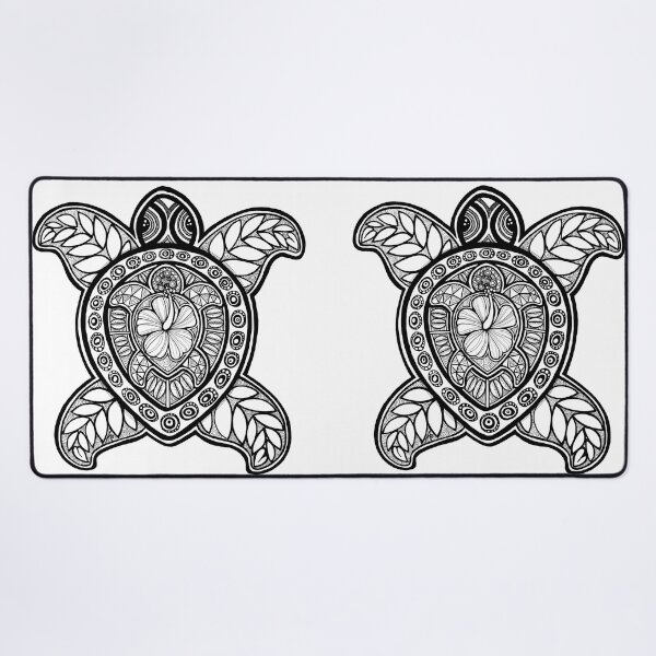 Item preview, Pasifika Turtle - black & white designed and sold by AprilAppleArt.