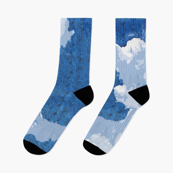 Item preview, White clouds in the blue sky color art  designed and sold by artdragongift 15.