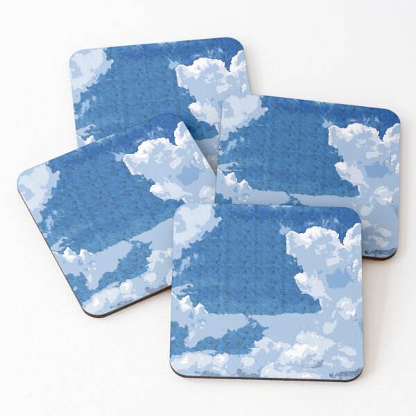 Item preview, White clouds in the blue sky color art  designed and sold by artdragongift 15.