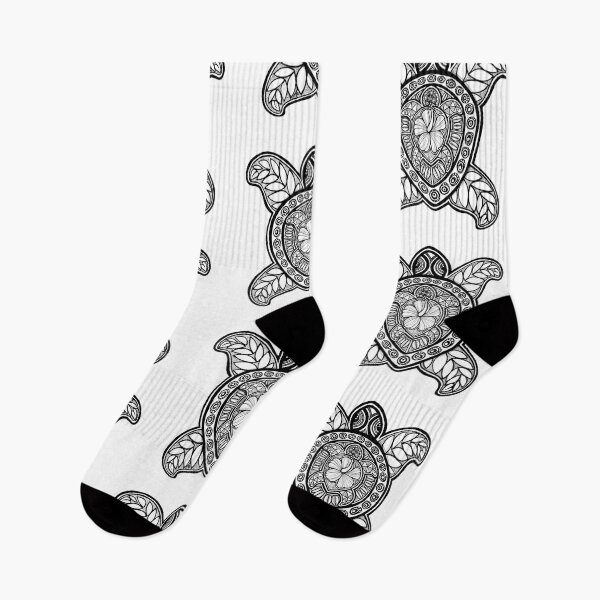 Item preview, Pasifika Turtle - black & white designed and sold by AprilAppleArt.