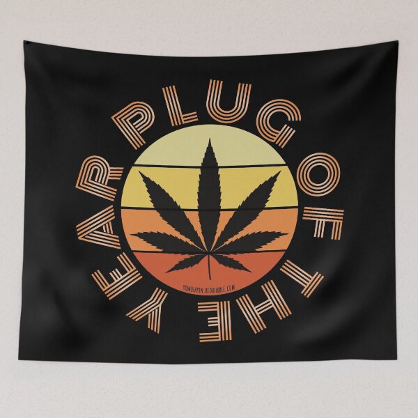 Item preview, Retro Vintage Sunset Orange Pot leaf-Plug of the year  designed and sold by YomeHayin.
