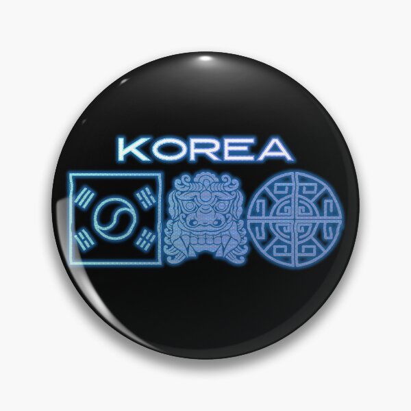 Item preview, Korea Symbols Fluo Cyan designed and sold by Kdramaspot.
