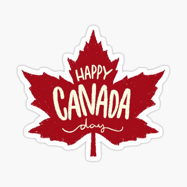 Happy Canada Day Maple Leaf Sticker For Sale By Worldculture Redbubble