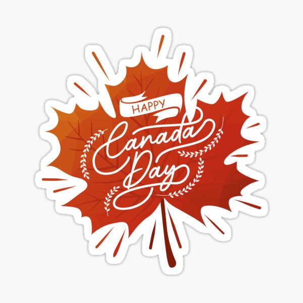 Happy Canada Day Maple Leaf Sticker For Sale By Worldculture Redbubble