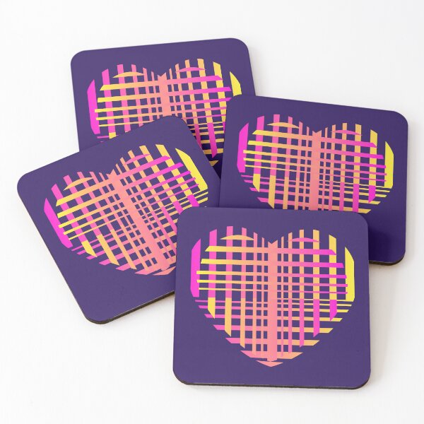 Item preview, Heart pink yellow weave pattern designed and sold by MiraNomegusta.