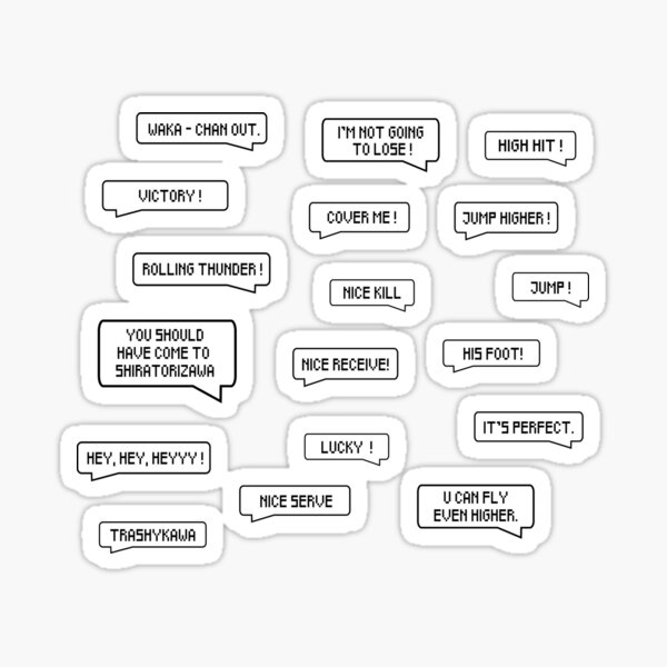 "White Haikyuu Quotes Pack" Sticker for Sale by THEMADBRUSH Redbubble