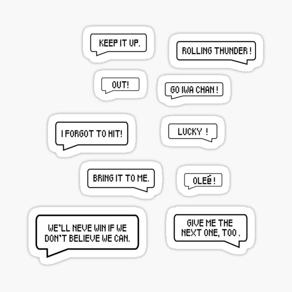 "Haikyuu Quotes White Motivational Sayings Collection" Sticker for Sale by THEMADBRUSH Redbubble