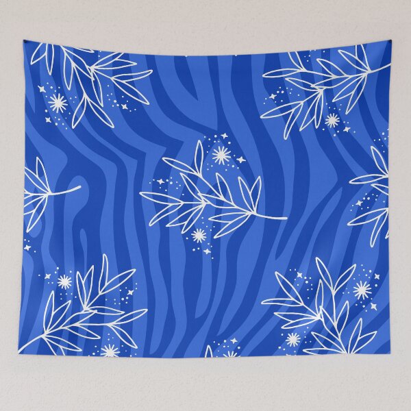 Item preview, Zebra stripe and floral blue pattern designed and sold by aly2417.