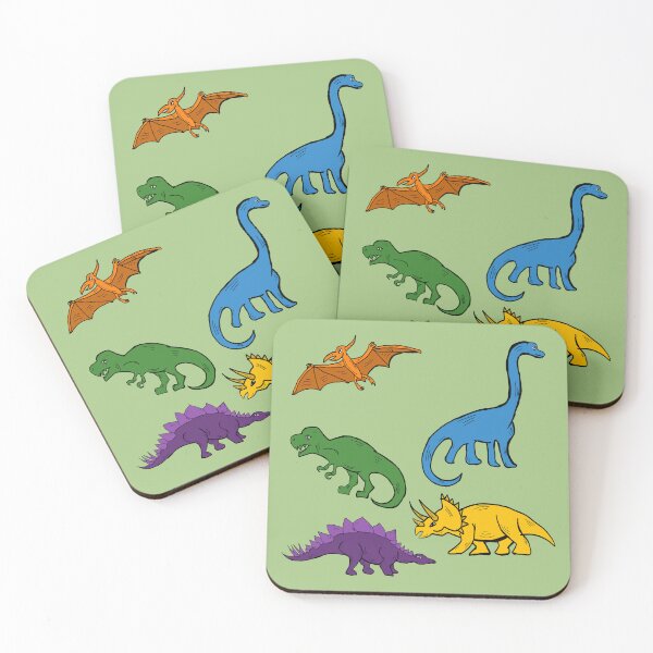 Item preview, Multicolor Dinosaur print light green designed and sold by DemonicGloom.