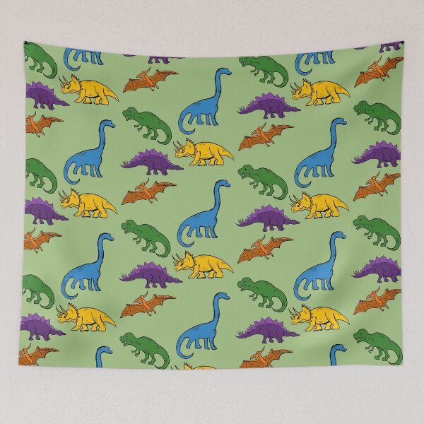 Item preview, Multicolor Dinosaur print light green designed and sold by DemonicGloom.