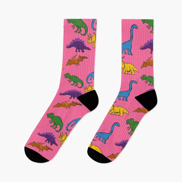 Item preview, Multicolor Dinosaur print pink designed and sold by DemonicGloom.