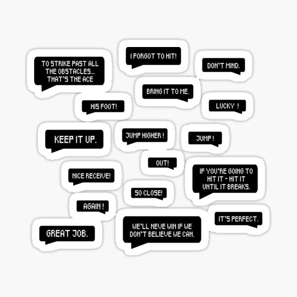 "Haikyuu Quotes Black Motivational Sayings Set" Sticker for Sale by THEMADBRUSH Redbubble
