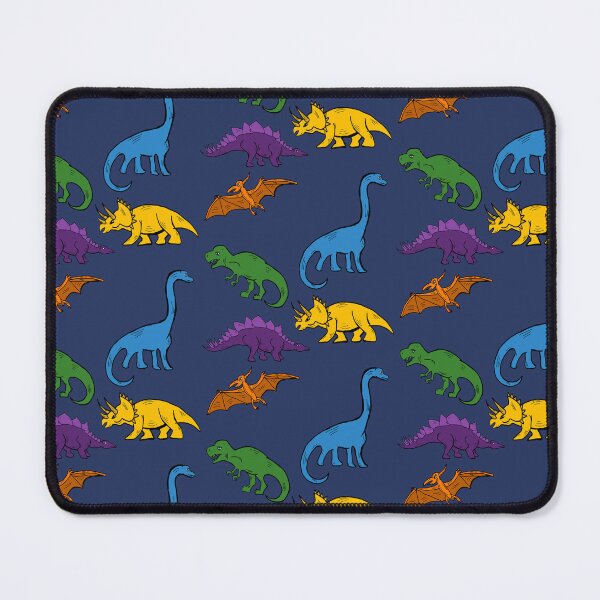 Item preview, Multicolor Dinosaur print Dark Blue designed and sold by DemonicGloom.