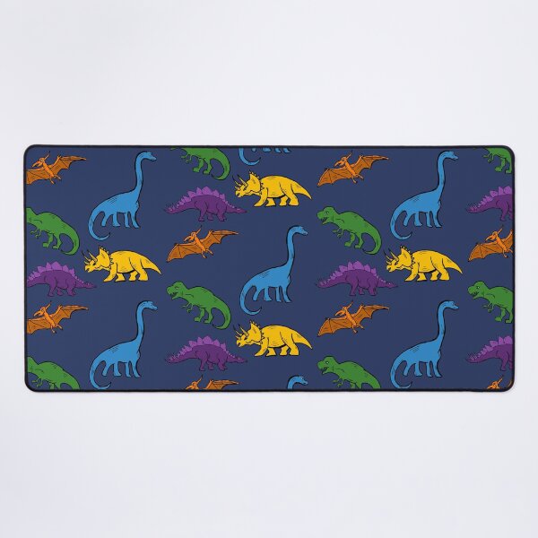Item preview, Multicolor Dinosaur print Dark Blue designed and sold by DemonicGloom.