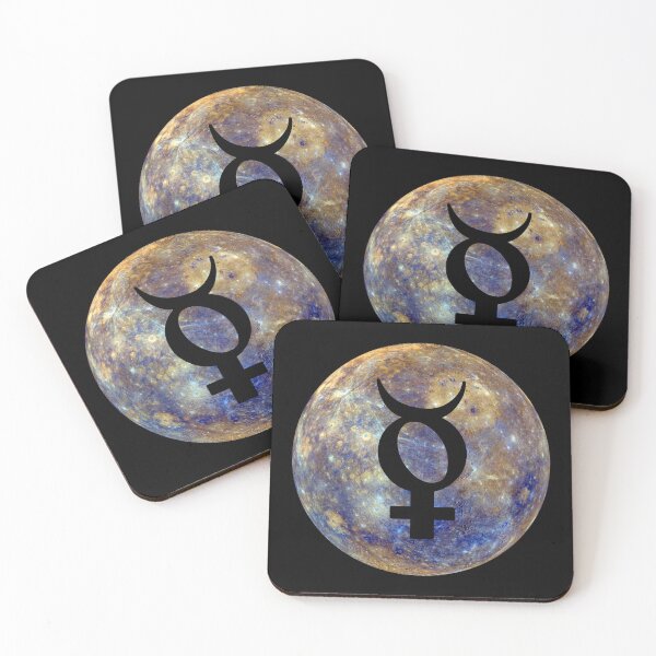 Aperçu de l'œuvre La planète Mercure avec le symbole astrologique (glyphe) de Mercure créée et vendue par Happy Puppy Print On Demand.