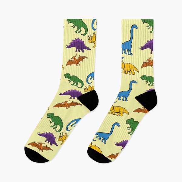 Item preview, Multicolor Dinosaur print light yellow designed and sold by DemonicGloom.