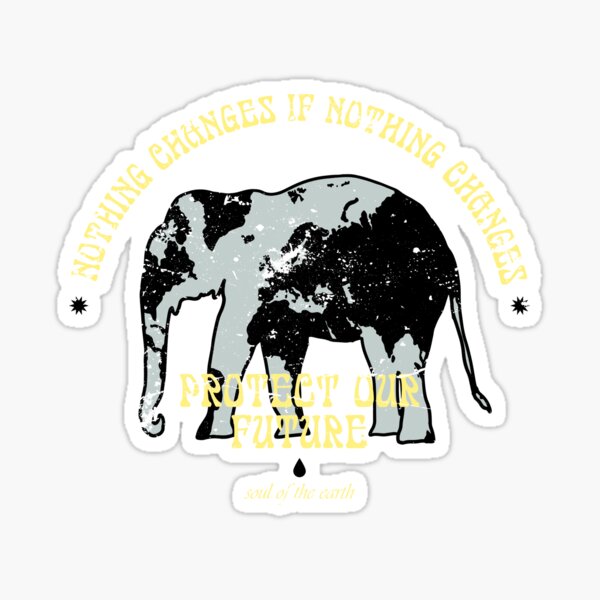 Item preview, Elephant earth maps, Global warming quote designed and sold by NKTN.