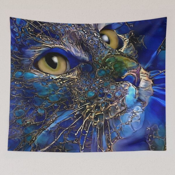 Item preview, indigo cat designed and sold by L. ROCHE.