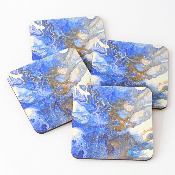Item preview, Blue Pour Art with Texture | Bronze Highlights | About Fluid Art designed and sold by JillyJ05.