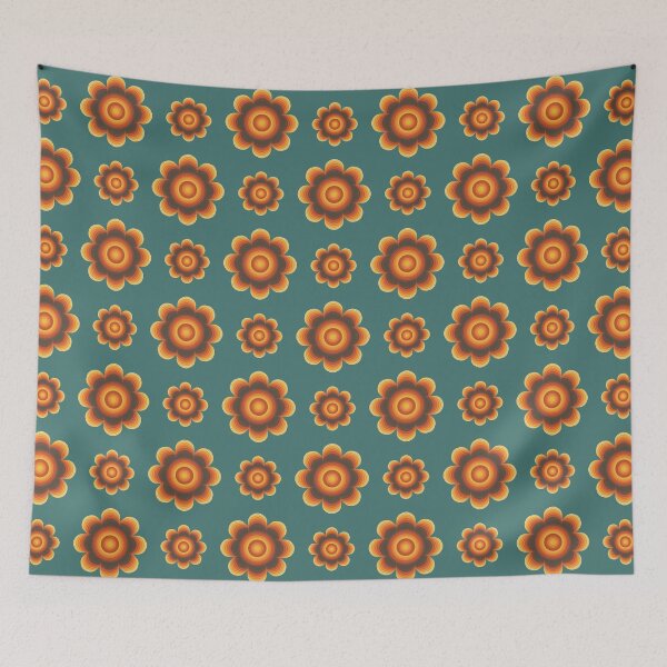 Item preview, Blomma, Vintage Flower Pattern in Retro Color Style designed and sold by BesanoStyle.