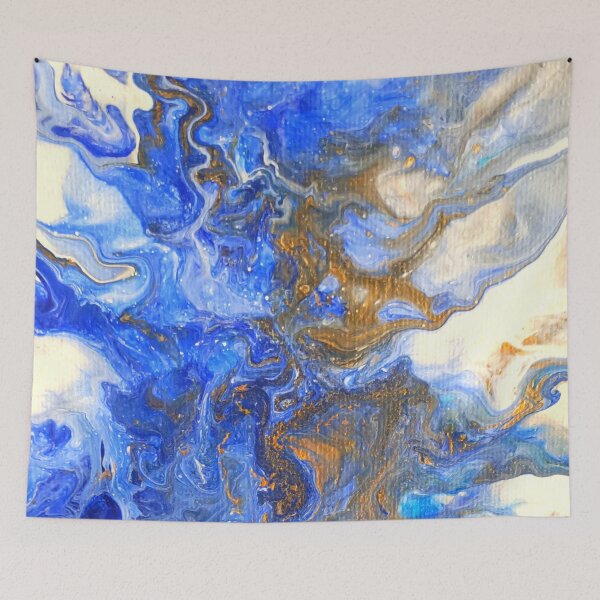 Item preview, Blue Pour Art with Texture | Bronze Highlights | About Fluid Art designed and sold by JillyJ05.