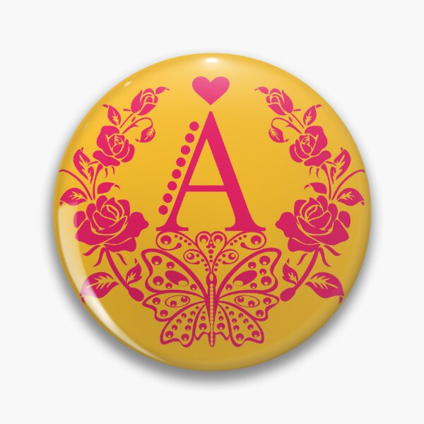 Item preview, Roses, Heart and Butterfly Monogram A designed and sold by ClownFishArts.