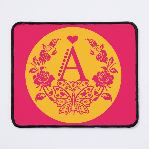 Item preview, Roses, Heart and Butterfly Monogram A designed and sold by ClownFishArts.