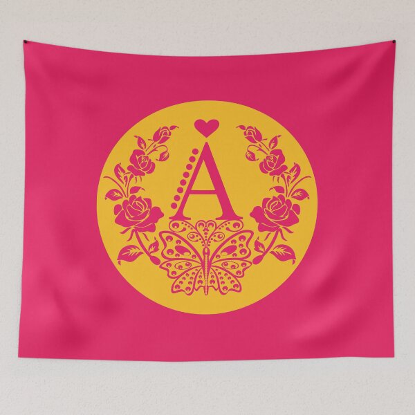 Item preview, Roses, Heart and Butterfly Monogram A designed and sold by ClownFishArts.